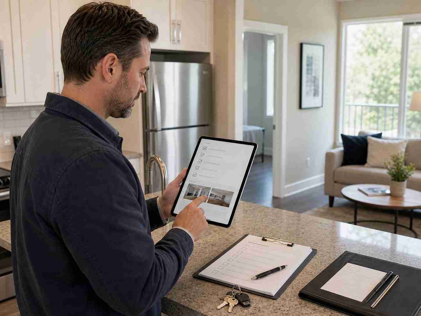 Insurance adjuster reviewing claim documentation